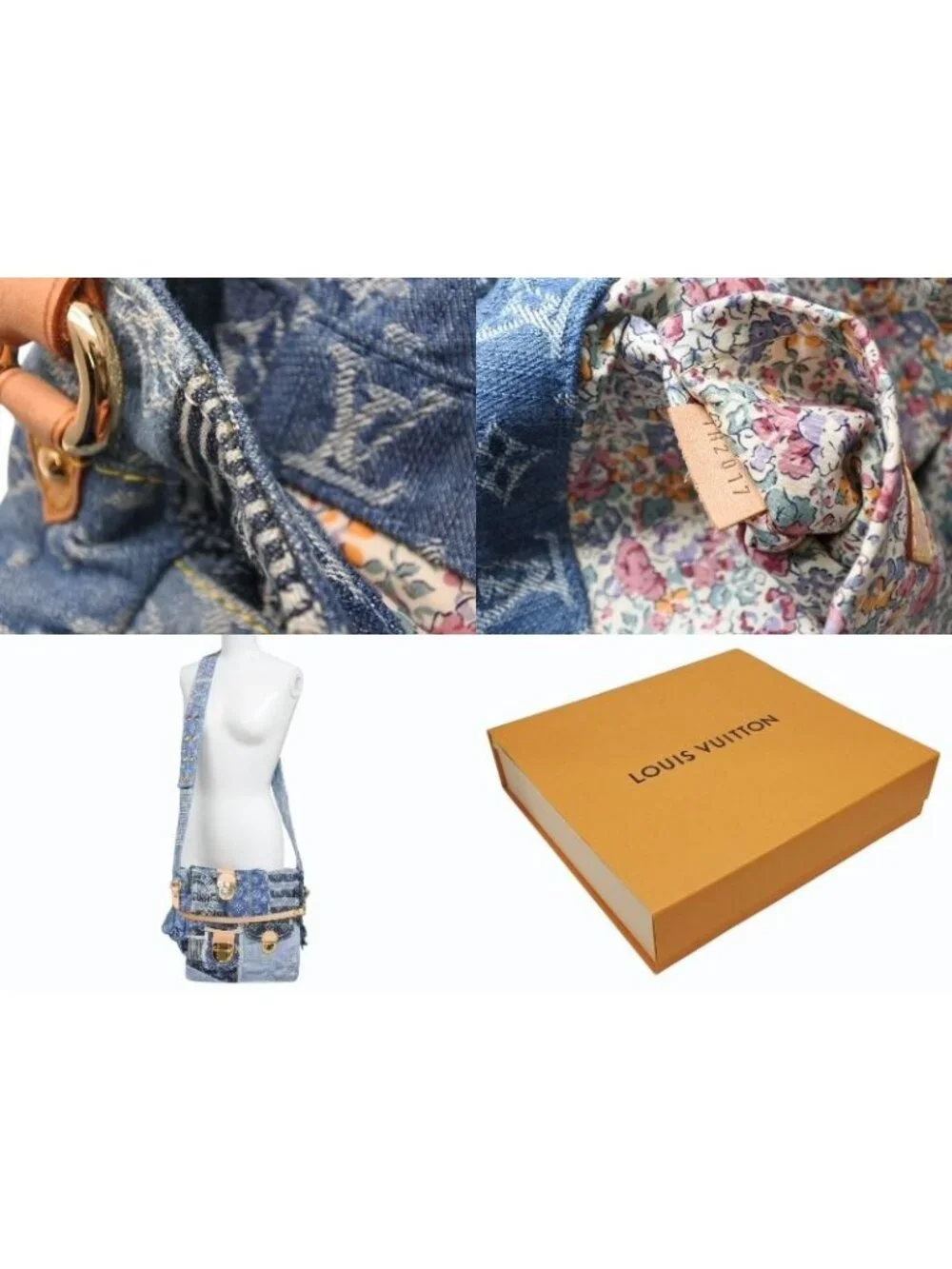 Louis Vuitton Patchwork Posty Messenger Bag Monogram Denim Blue
